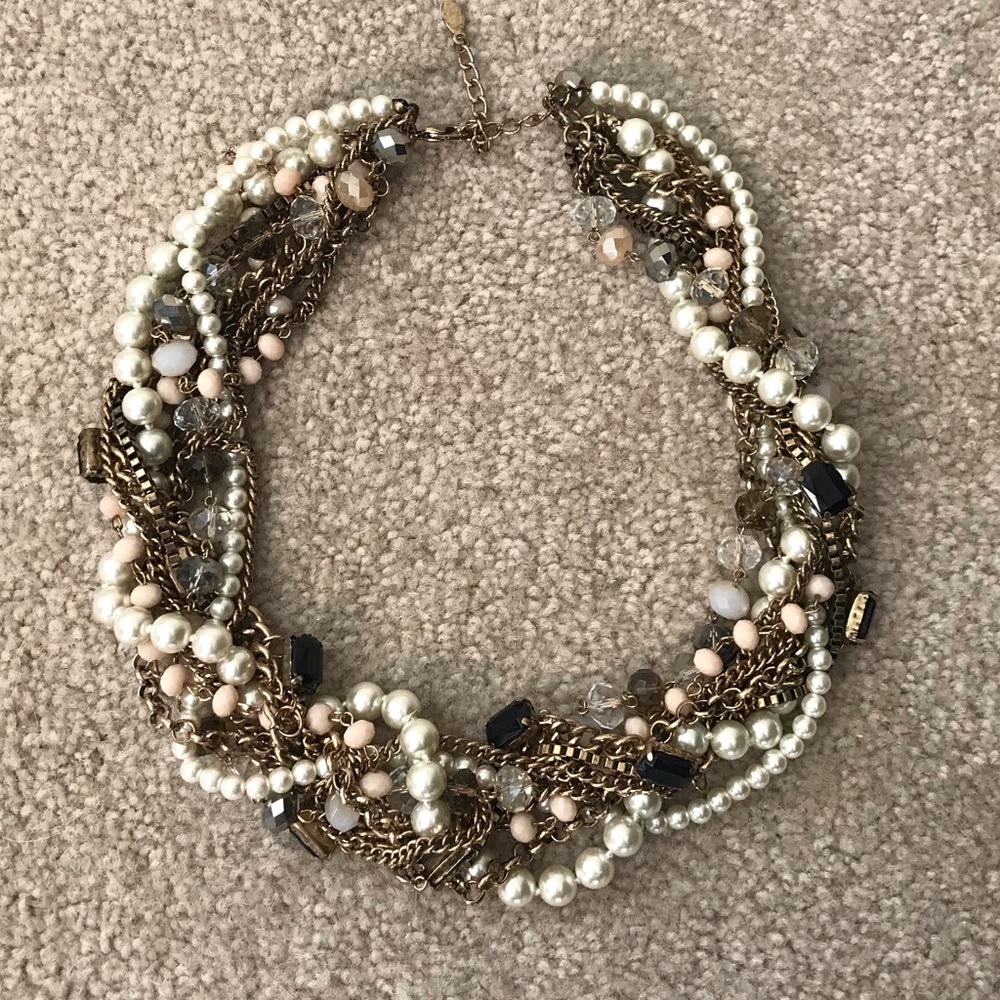 Aldo Pearl & Mixed Metal Statement Necklace
